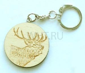 Брелок деревянный с карабином "Олень" картинка анонса на сайте WHT.ru