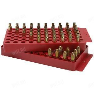 Универсальный поддон для 100 гильз MTM Universal Reloading Tray, красный картинка анонса на сайте WHT.ru