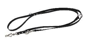 Поводок Police Leash из материала BioThane, 180-225 см, черный картинка анонса на сайте WHT.ru