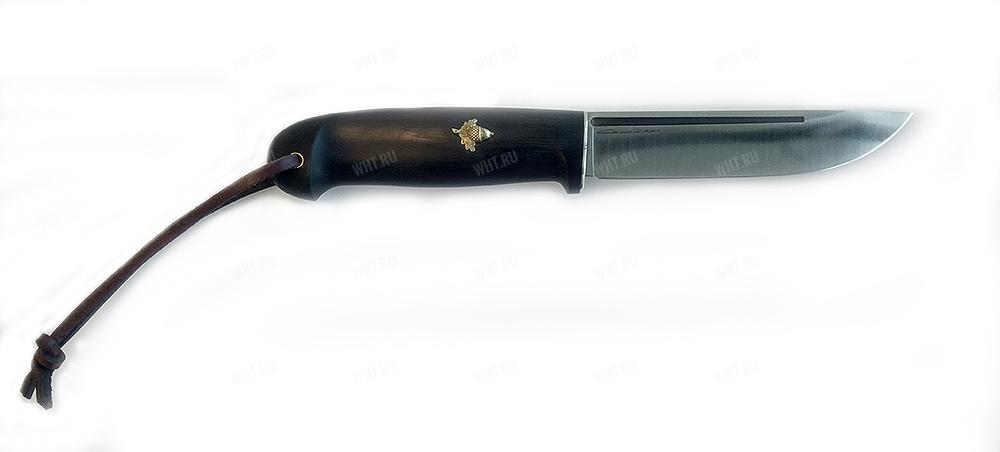 Нож SANDER "Лиман", клинок - сталь К110, рукоять - чёрный граб/метал. накладка, "Дубовая ветвь"