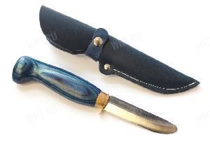 Детский финский охотничий нож "Nuori Metsästäjä" (синяя рукоятка), Wood Jewel
