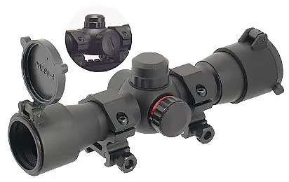 Коллиматорный прицел Leapers Golden Image Quick Aim Electronic Dot Sight c кольцами 25,4 на Weaver картинка анонса на сайте WHT.ru