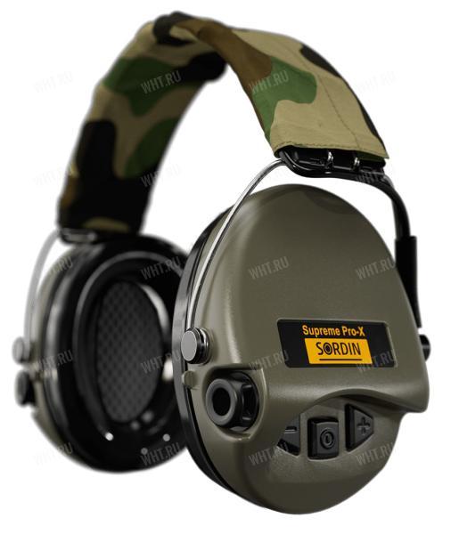 Активные наушники Sordin MSA Supreme PRO-X, оголовье - camo, корпус - зелёный картинка анонса на сайте WHT.ru