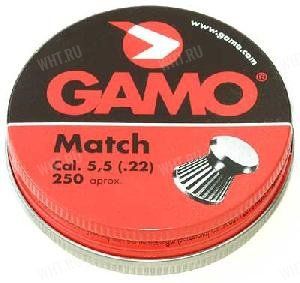Пули GAMO Match 5,50 мм 0.9 г (250 шт.) картинка анонса на сайте WHT.ru