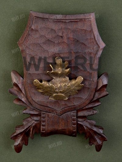 Медальон под клыки кабана с металлическим держателем, цвет темно-коричневый, модель 105