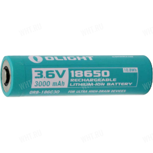 Аккумулятор 18650 Li-ion, Olight (ORB-186C30), 3.6V, 3000 мАч картинка анонса на сайте WHT.ru