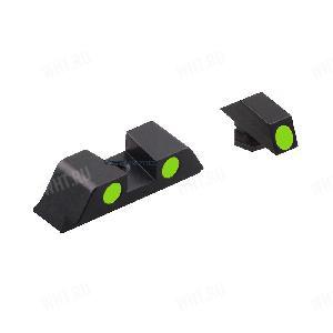 Целик и мушка с оптоволоконными вставками для пистолета Glock SA Fiber Sights Combo  картинка анонса на сайте WHT.ru