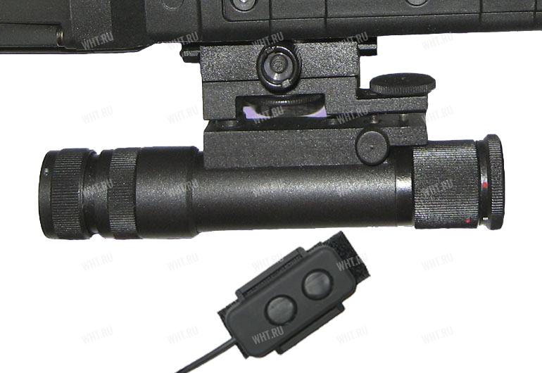 ИК-осветитель IR L980 (лазерный) 980 нм с выносной кнопкой и кронштейном на Picatinny