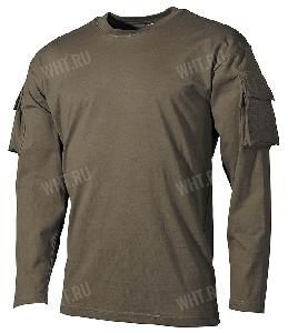 Футболка тактическая с длинными рукавами и карманами MFH Shirt, цвет - Olive картинка анонса на сайте WHT.ru