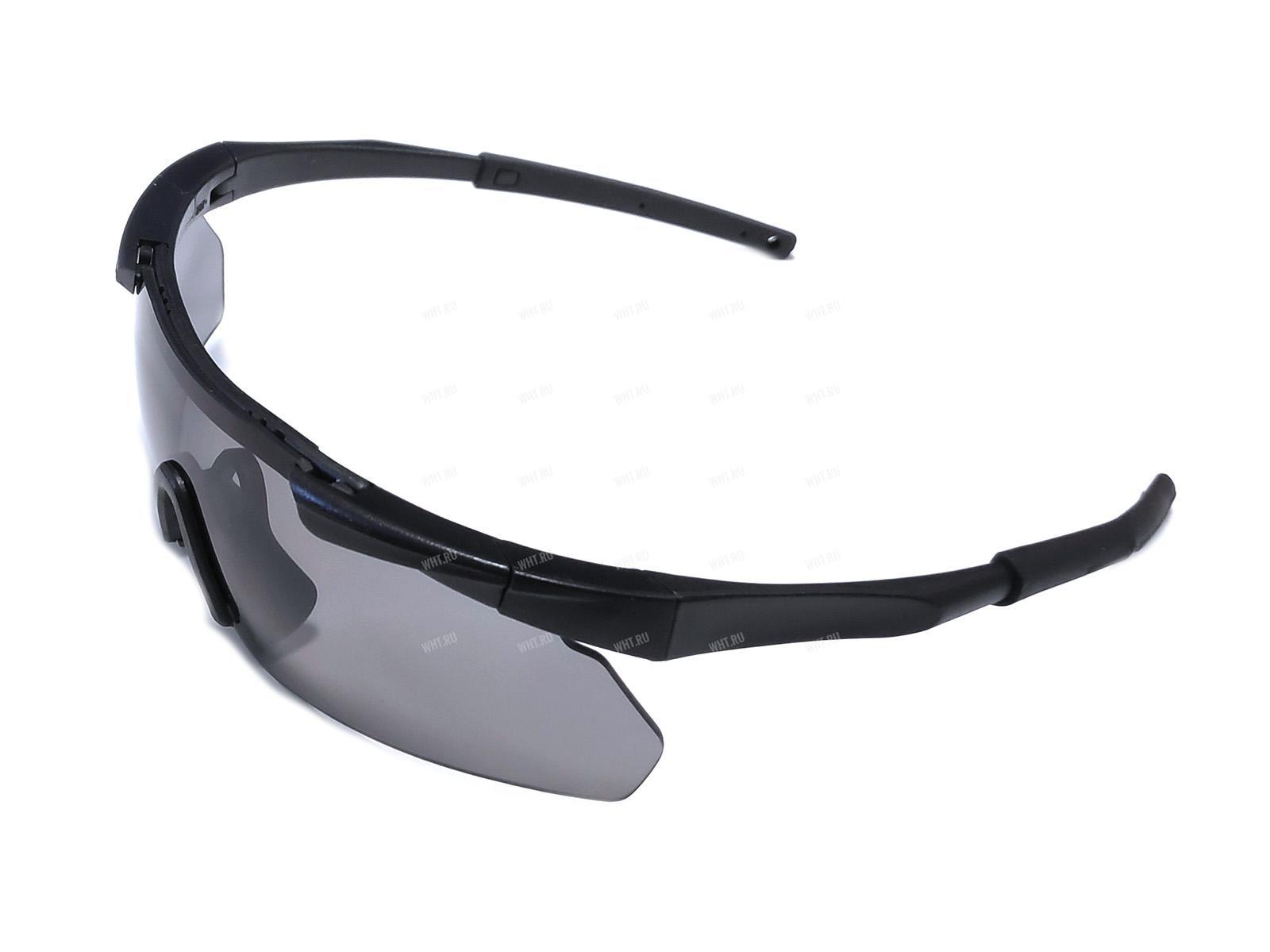 Очки стрелковые / тактические GTAC-M12, цвет оправы чёрный, 3 сменных линзы (дымчатая, жёлтая, прозрачная) купить в интернет-магазине wht.ru