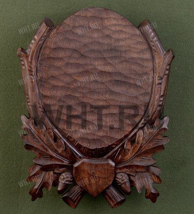 Медальон под трофейную голову (череп/рога оленя), цвет темно-коричневый, модель 213