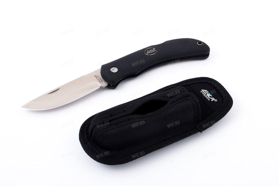 Охотничий складной нож EKA Swede 10, рукоять черная, сталь SANDVIK